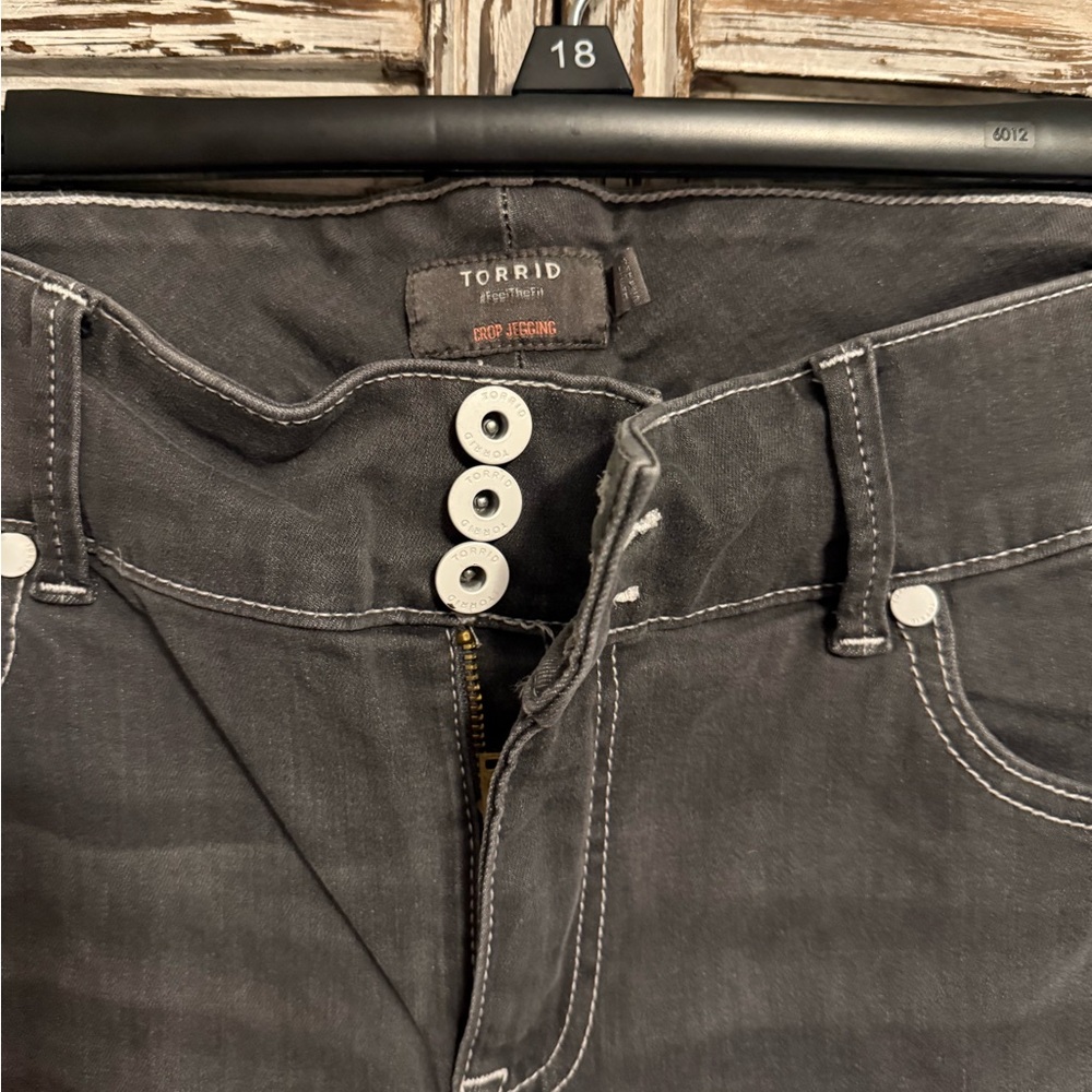 Torrid Charcoal Denim Jeans with White Stitching